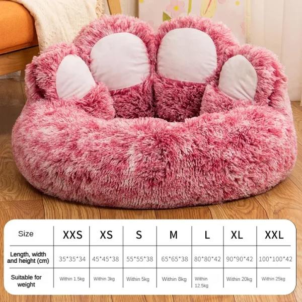 Dog bed bear paw